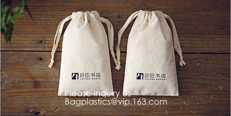 100% Cotton Canvas Favor Bag Pouch with Drawstring,Cotton Breathable Dust-Proof Drawstring Storage Pouch Multi-Functiona