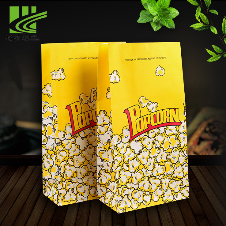 Food Grade Popcorn Recycled Paper Food Bags Eco Friendly Biodegradable Material