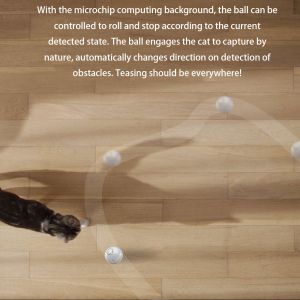 Random Rolling USB Charging Smart Cat Fetching Ball ABS Material 320mAh Capacity