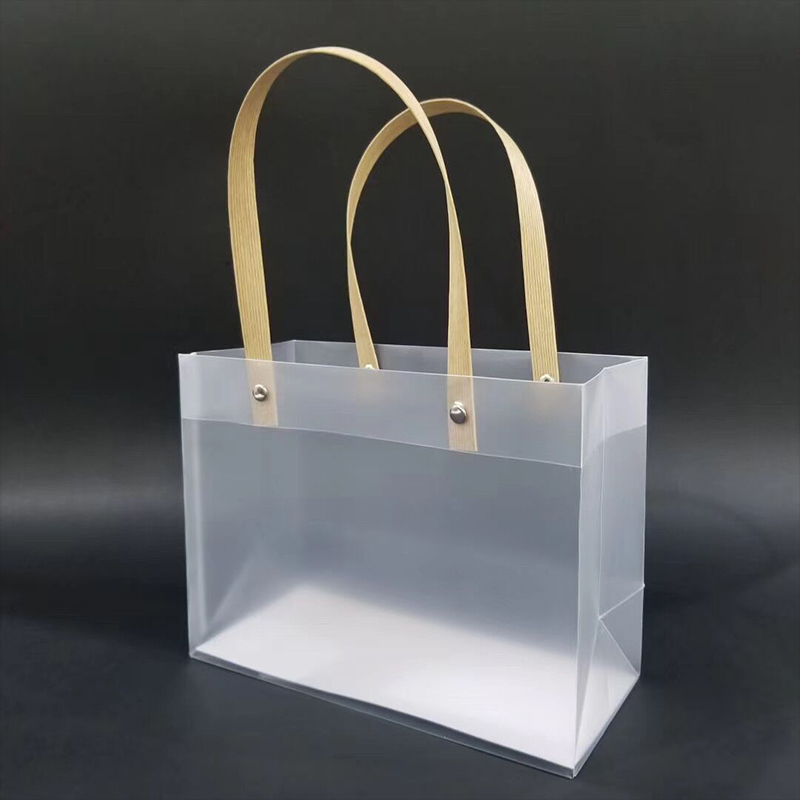 Frosted PP Bags Plastic Gift Bags With Handles Translucent Tote Gift Wrapping Flower Package Decoration Supplies