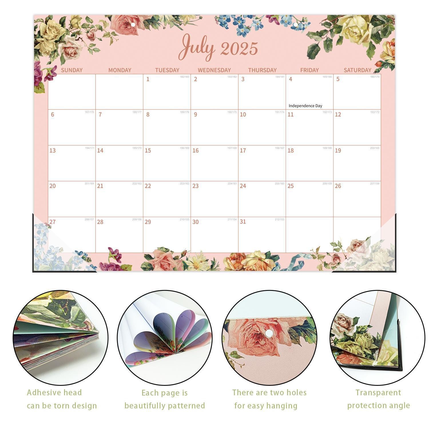 Spiral Bound Custom Wall Calendar With Holiday / Seasonal Theme And Full Color Printing