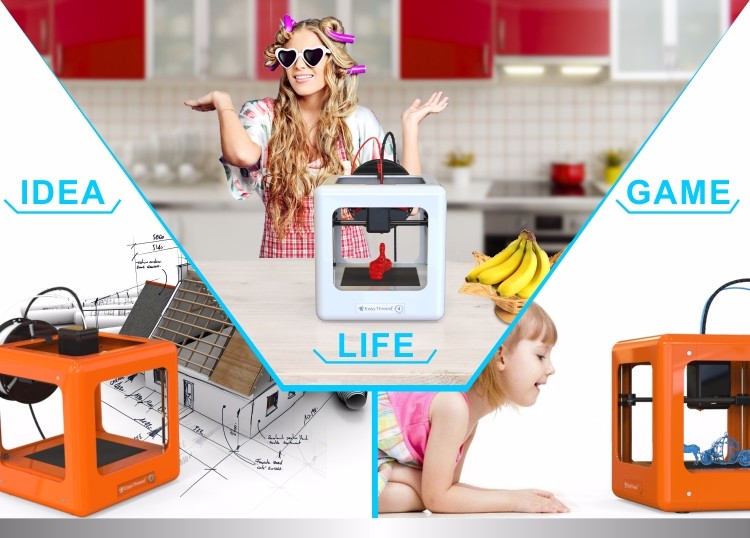 Easthreed Orange / White 3D Printed Toys , 3D Printed 3D Printer PLA Printing Material