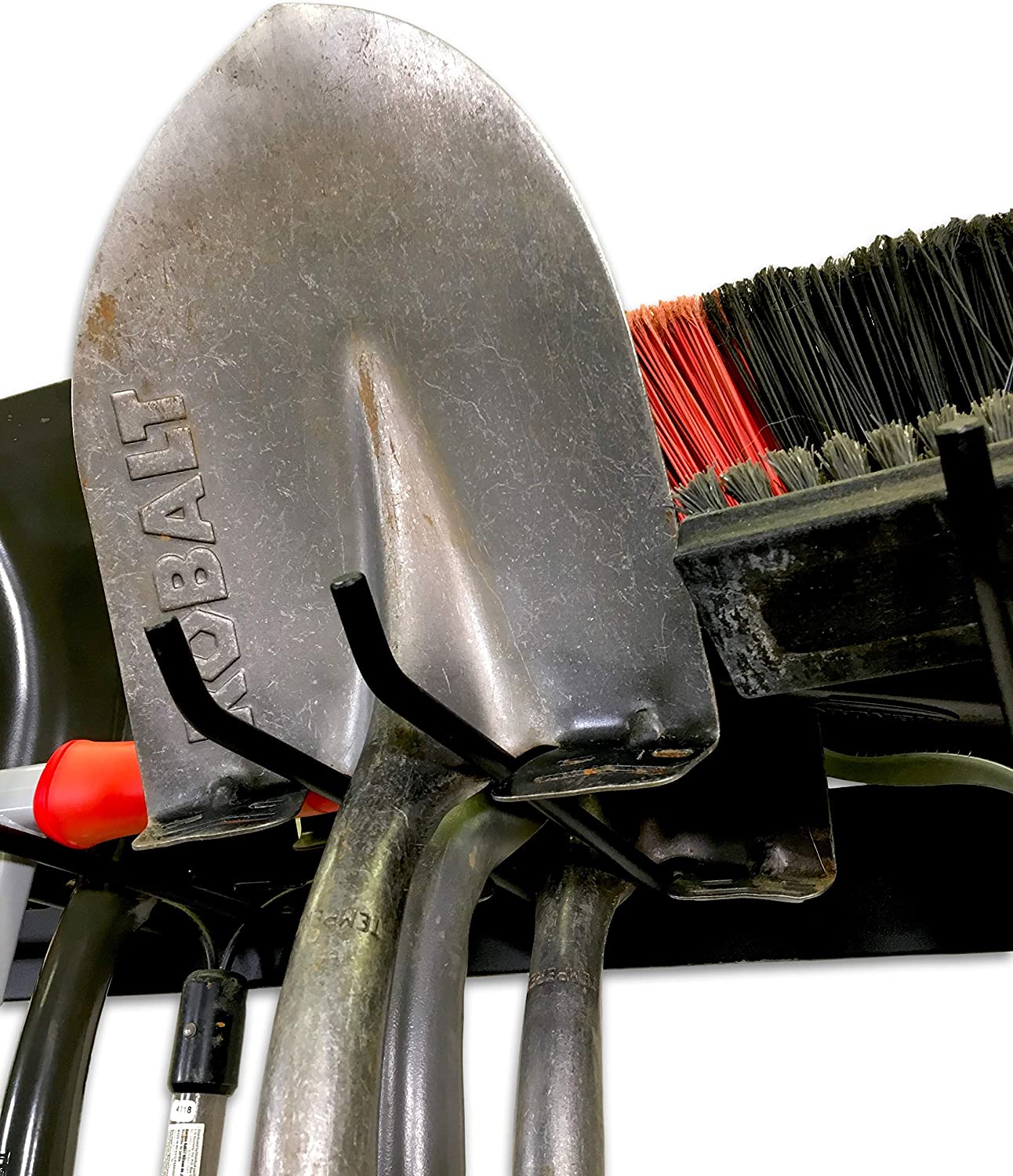Wall Mount Garden Tool Organizer With Single Tier Heavy Duty Solid Steel Tool Hangers