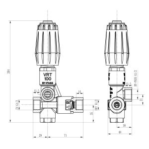 FLOWGUARD unloader valve with by-pass VRT 0-350bar 100LPM