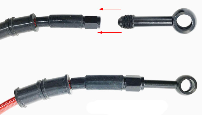 Motorcycle Motor Brake Hose Banjo Fitting AN3 0 28 90 Degree