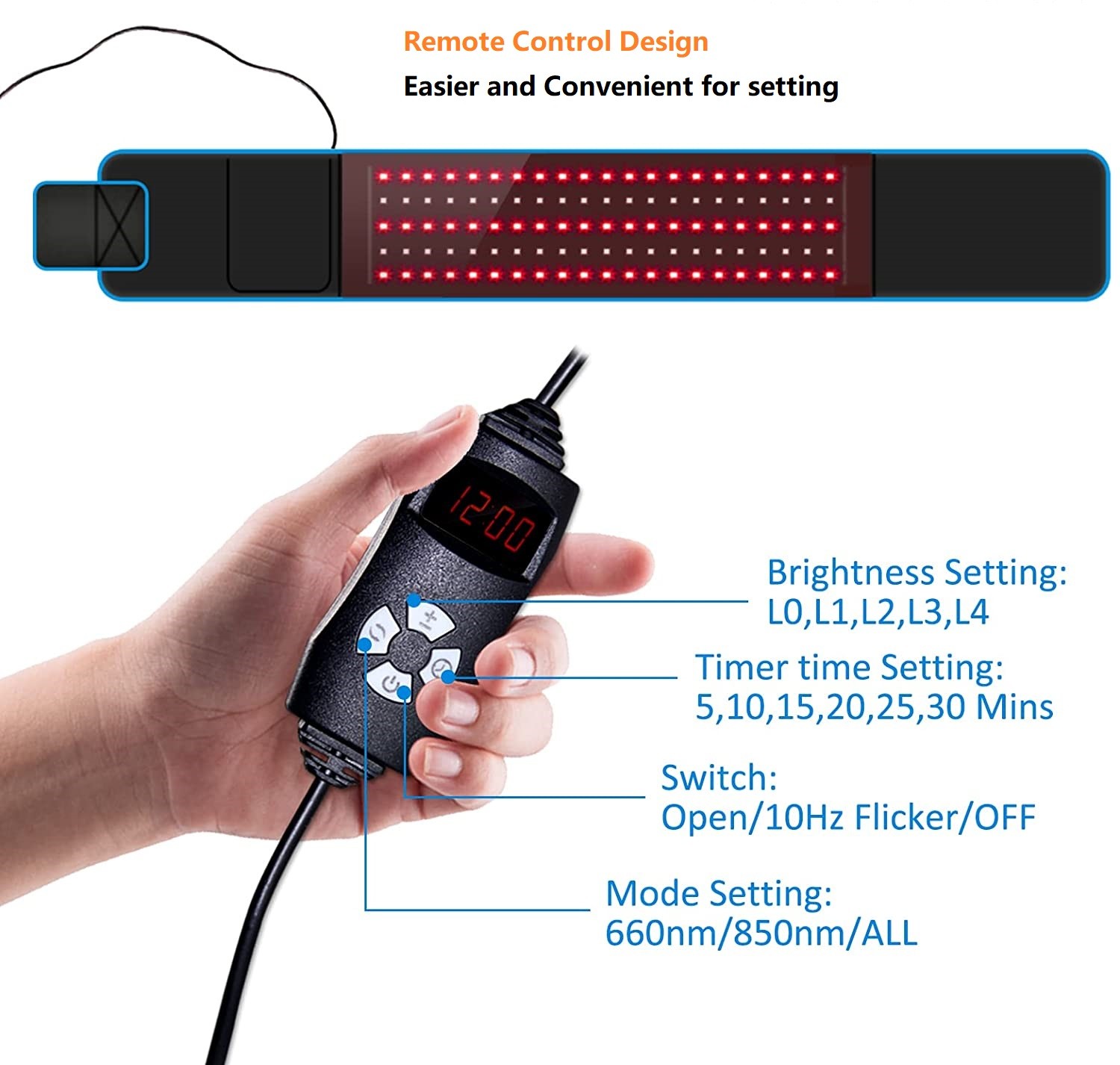 Pain Relief Infrared 660nm 850nm LED Red Light Slimming Belt