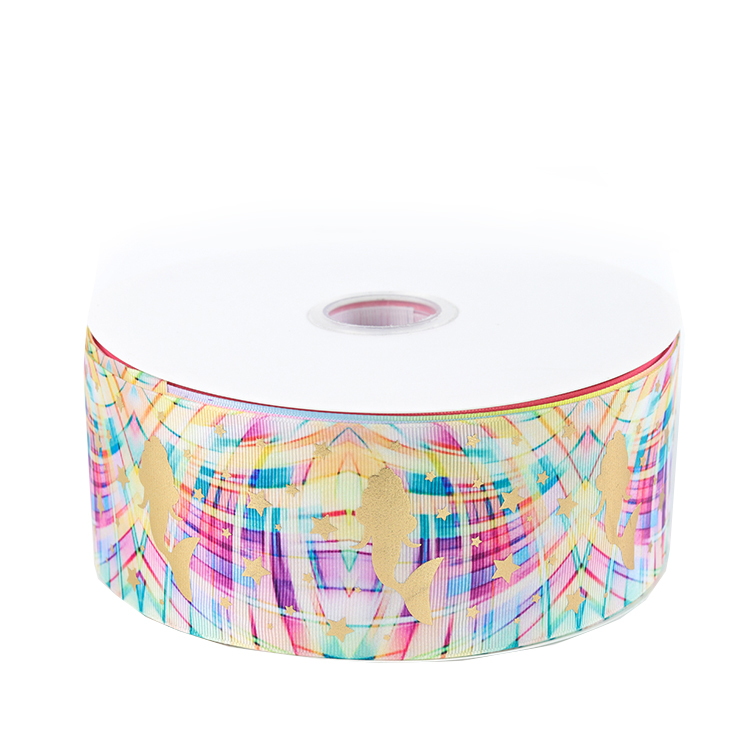 Ecofriendly Print Grosgrain Grossgrain 12 Inch Hot Stamping Foil Ribbon Personailzed