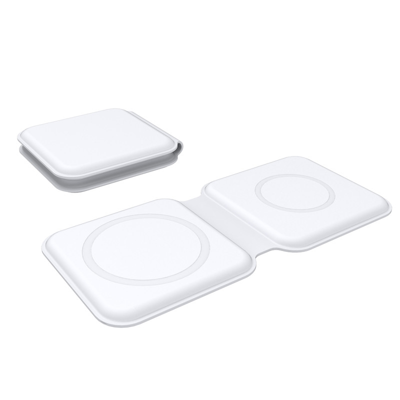 15W Dual Magsafe Magnetic Wireless Charger Folding For IPhone 12 IWatch