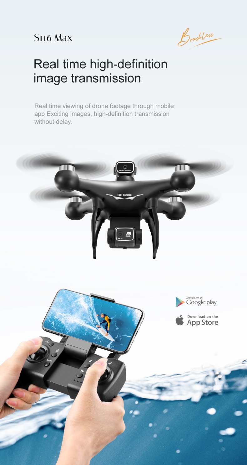 15 Mins Flight Time Professional Fpv RC Quadcopter with HD Dual Camera 2.4G Wifi Obstacle Avoidance and APP Remote Control