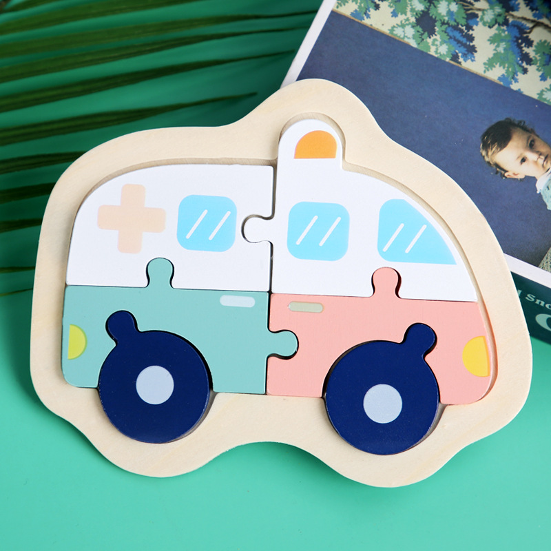 Macaron 3D Wooden Block Puzzle Toys Wooden Animal Blocks