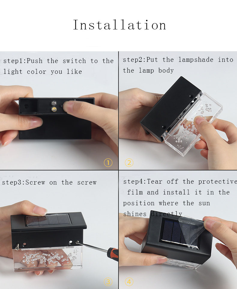 Outdoor 1.2V Light Control LED Solar Wall Lamp , Solar Fence Lights Solar Step Lamp IP55 3500K