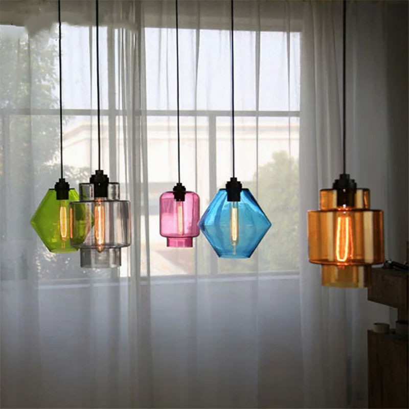 Modern Stained Glass Pendant Lights for Dining Room Kitchen Crystalline Series Pendant lamp(WH-GP-139)