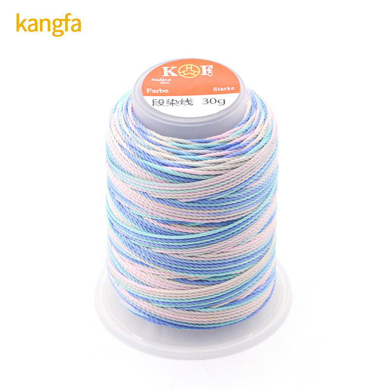 30g 15ply Spun Polyester Thread for High Tenacity Rainbow Weaving Crafts from Supply