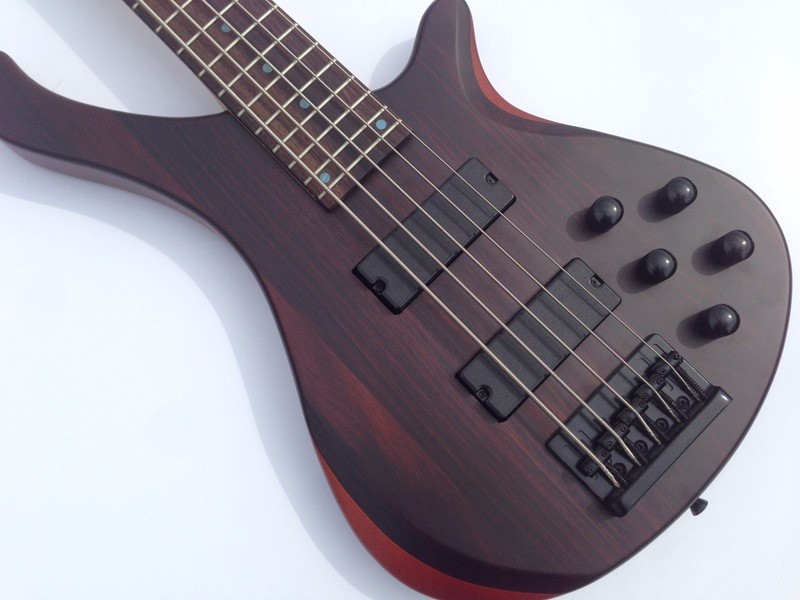 professional high quality 5 string permance bass guitar Through Neck rosewood and Mahogany body