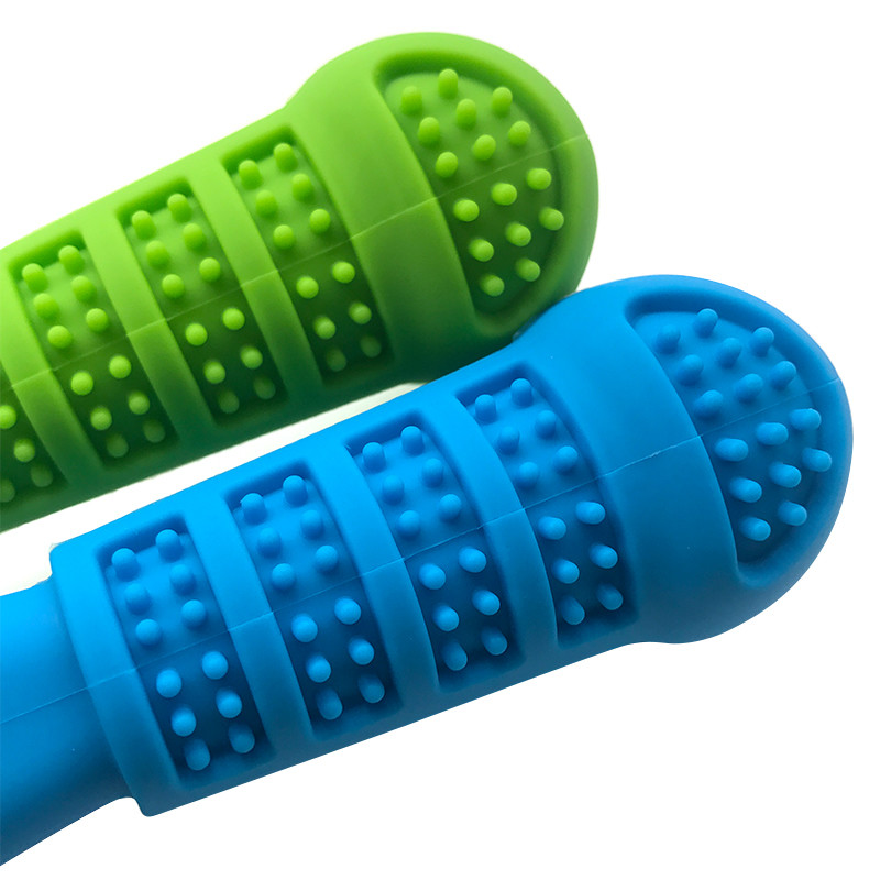 New Design BPA Free Plaque Remover Effective Wipes Doggy Teether Natural Silicone Pet Dogs Toothbrush Brush
