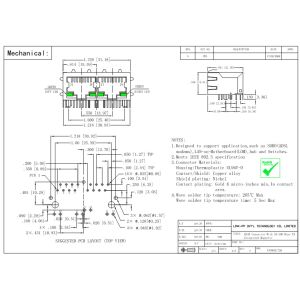 SI-40131 SI-60082-F Ethernet Rj45 MagJack 10/100BaseT , 1X2, G/G, Tab Down