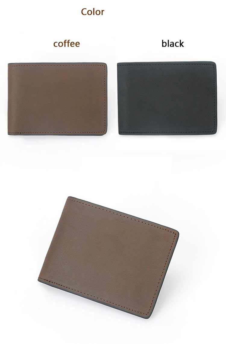 Black Coffee Credit Card Bank Cardholder with RFID Blocking and Crazy Horse Leather