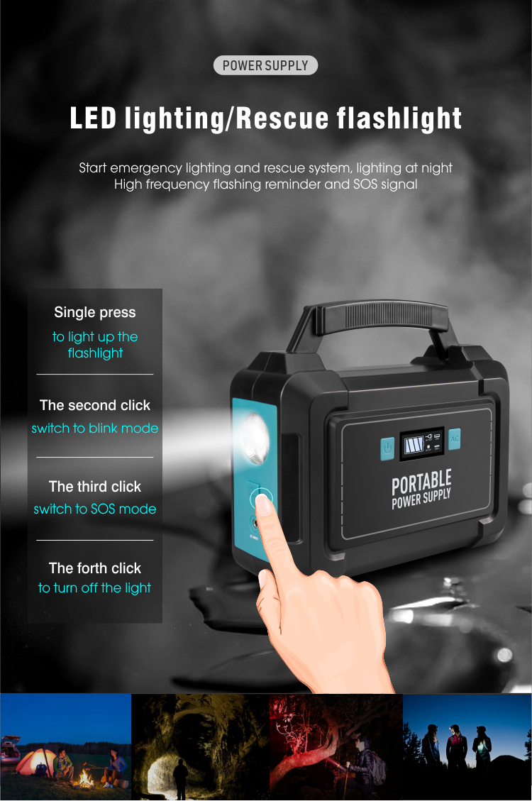Home Fast Charging Portable Power Station 40ah 150W Mini Solar System Generator
