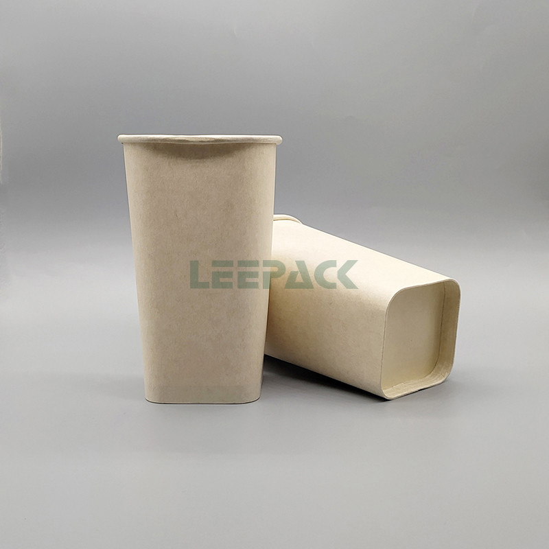 12/16/22oz Disposable square paper cup single PE coated hot paper cup ,for drinking ,coffee or snack