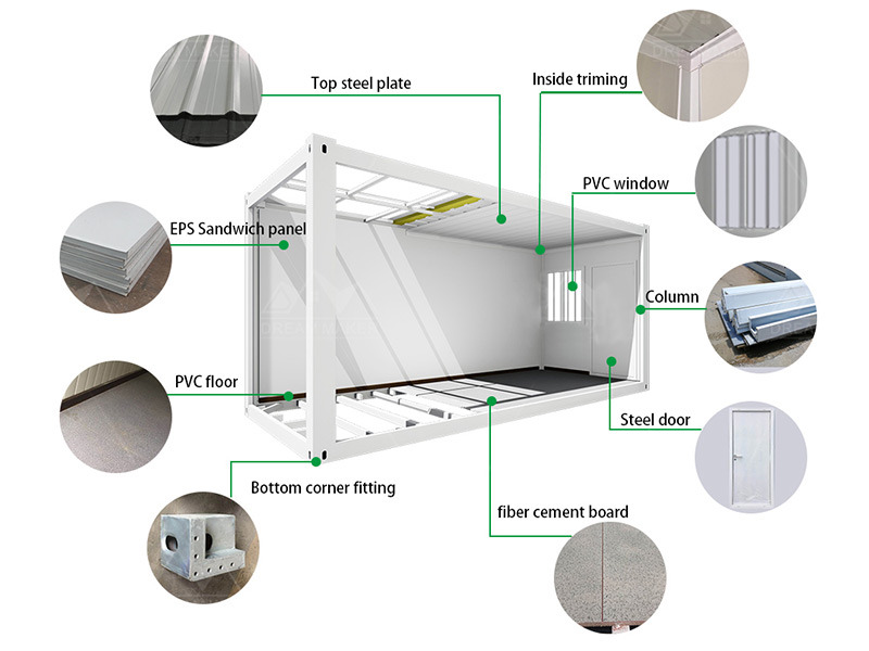 Foldable Extendable Prefab Container House Mobile Solar Accommodation For Warehouse