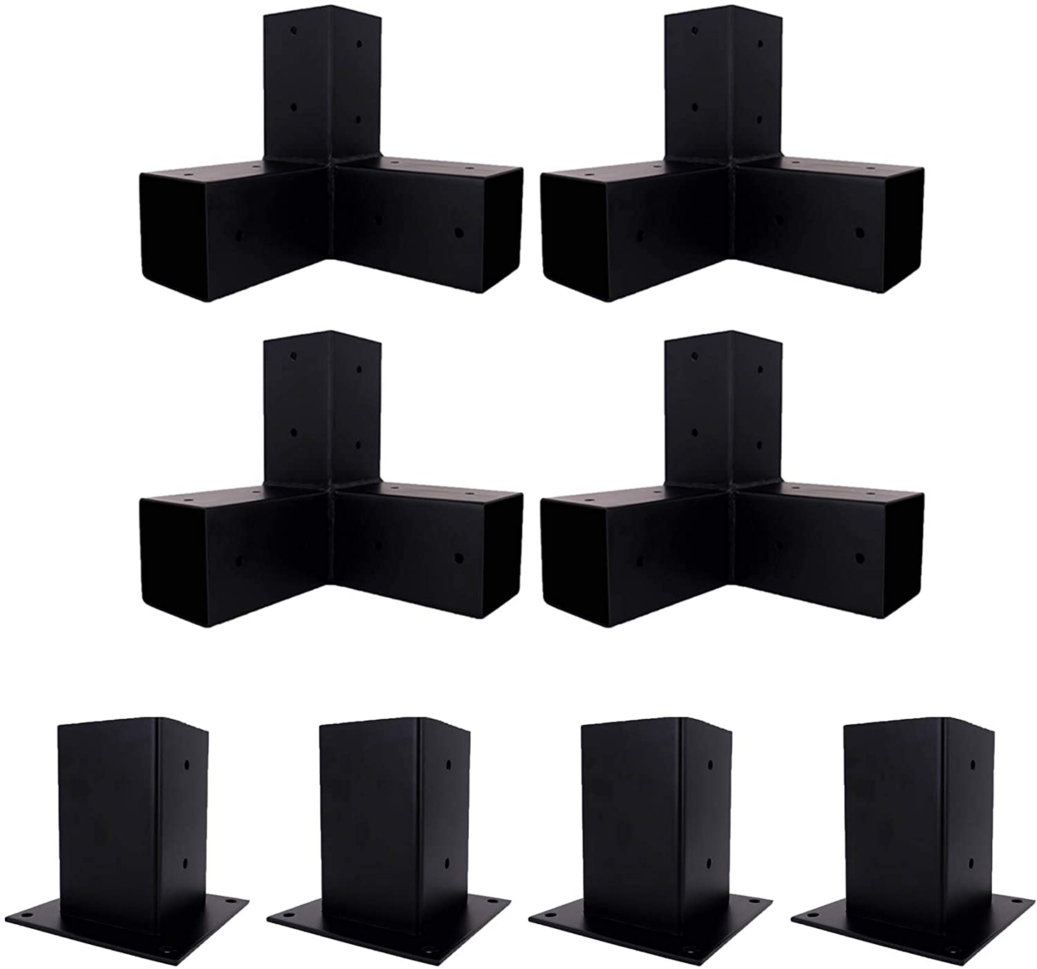 Surealong 4*4 and 6*6 Electrophoretic Coating Timber Connector Metal Pergola Bracket Fittings Kits