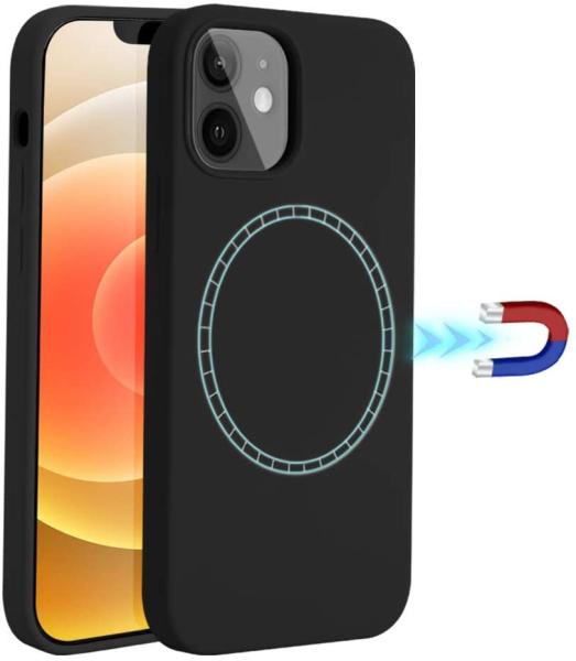 Full Protective Liquid Silicone Wireless Charger Case Built in Magnetic Ring