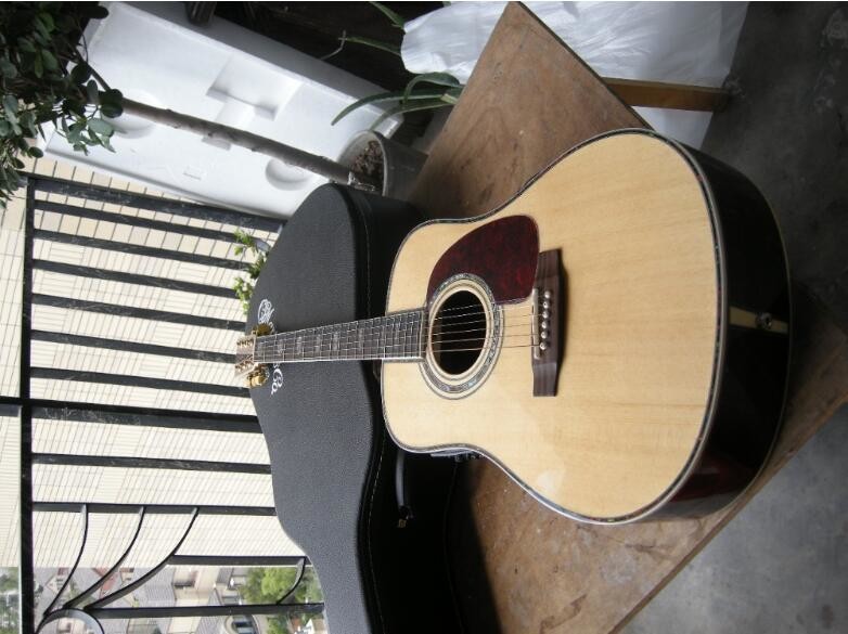 Custom MT Dreadnought D Body Sunburst Acoustic Guitar Wood Pickguard Martin D45 Guitar