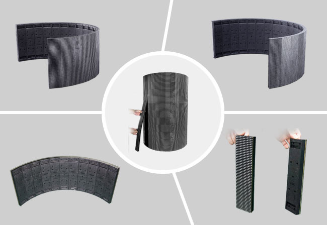 High Brightness Curved LED Display Screen Rental Small Modules With Beveled Edge