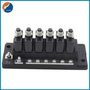 12V 32V 6 In 6 Out 6 Way 88 L1 L2 Circuit Breaker Fuse Block Box For RV Car Boat