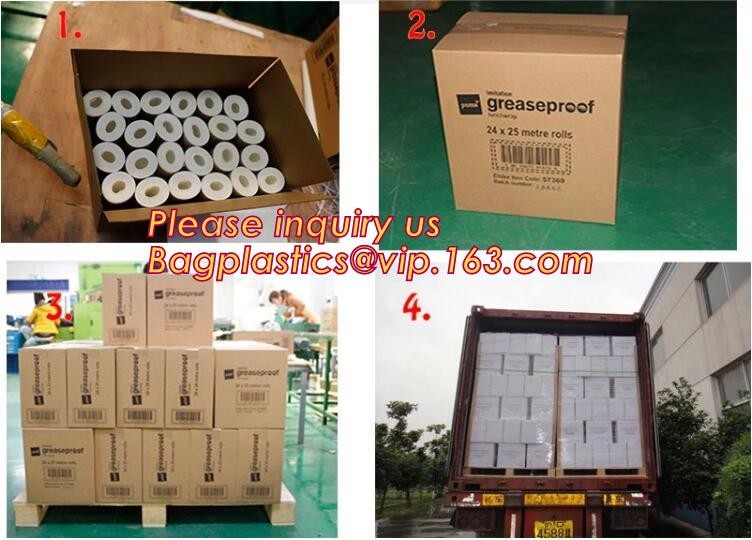 Bleached with Unbleached Greaseproof Paper for food wrapping,Environmental friendly and green greaseproof food packaging