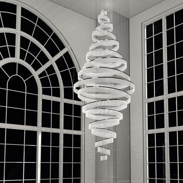 Thickened Chassis Polishing Crystal Large Chandelier Lights 25m2 For Double