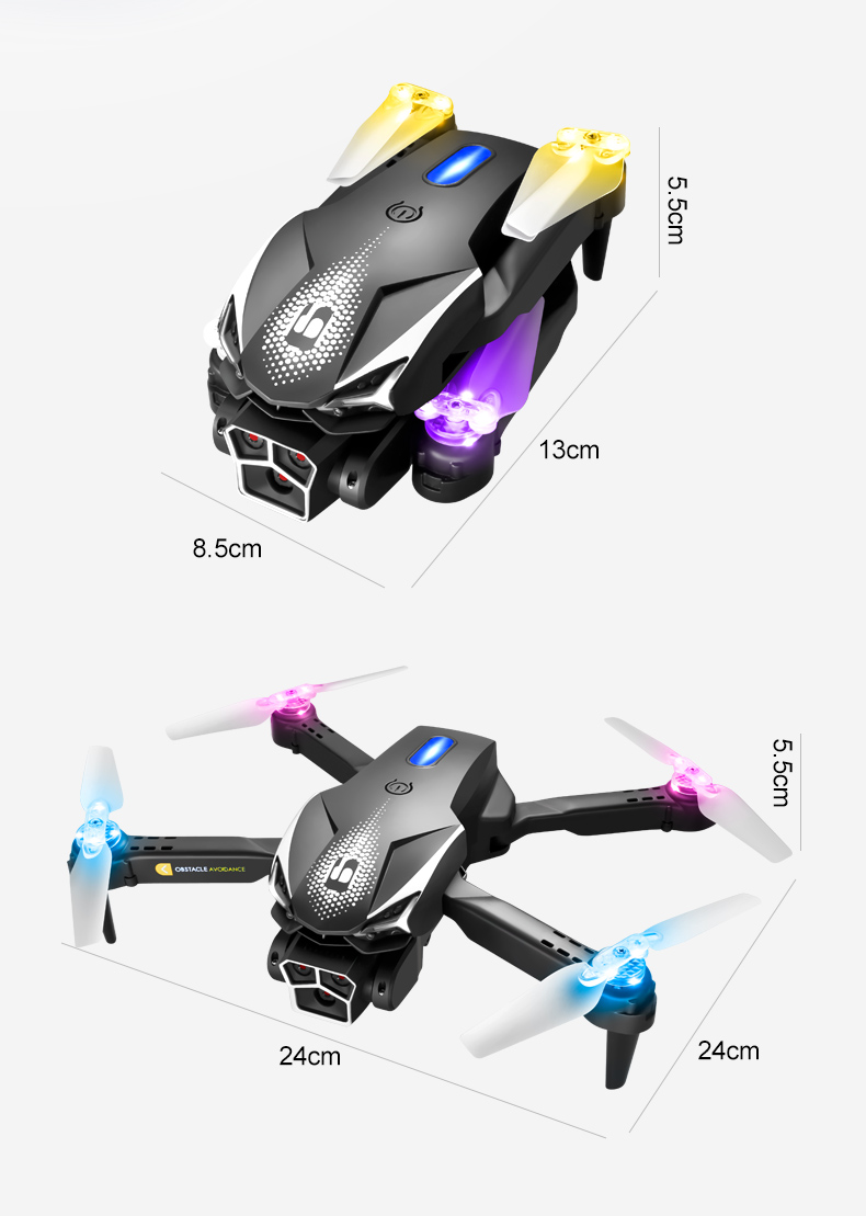 Triple Camera Drone With Obstacle Avoidance Quadcopter Uav Lu600 Flight Time About 4-5min Plastic Construction