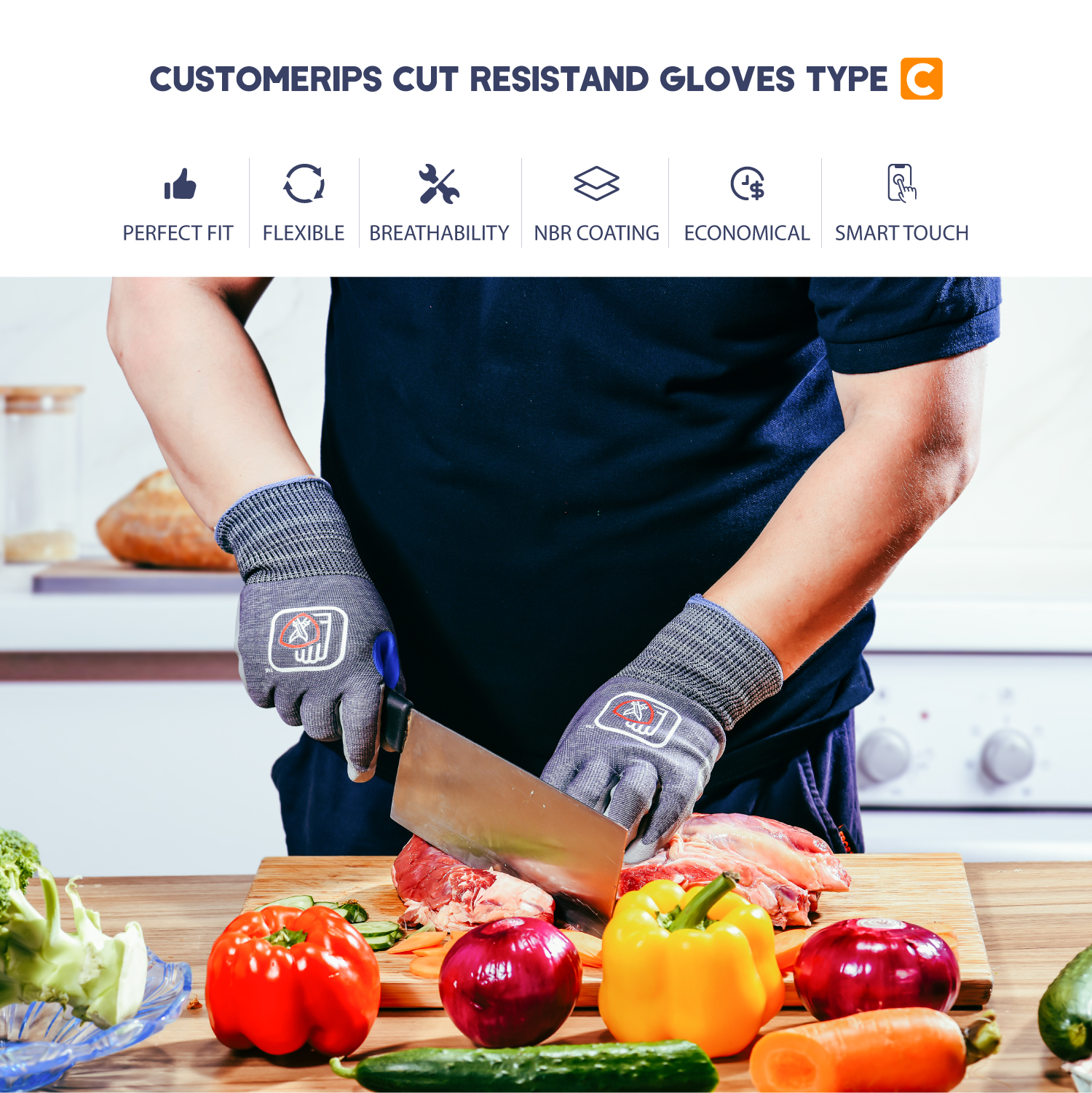 Power Grip Welding Gloves Heat Resistant Hand Gloves For Construction Workers