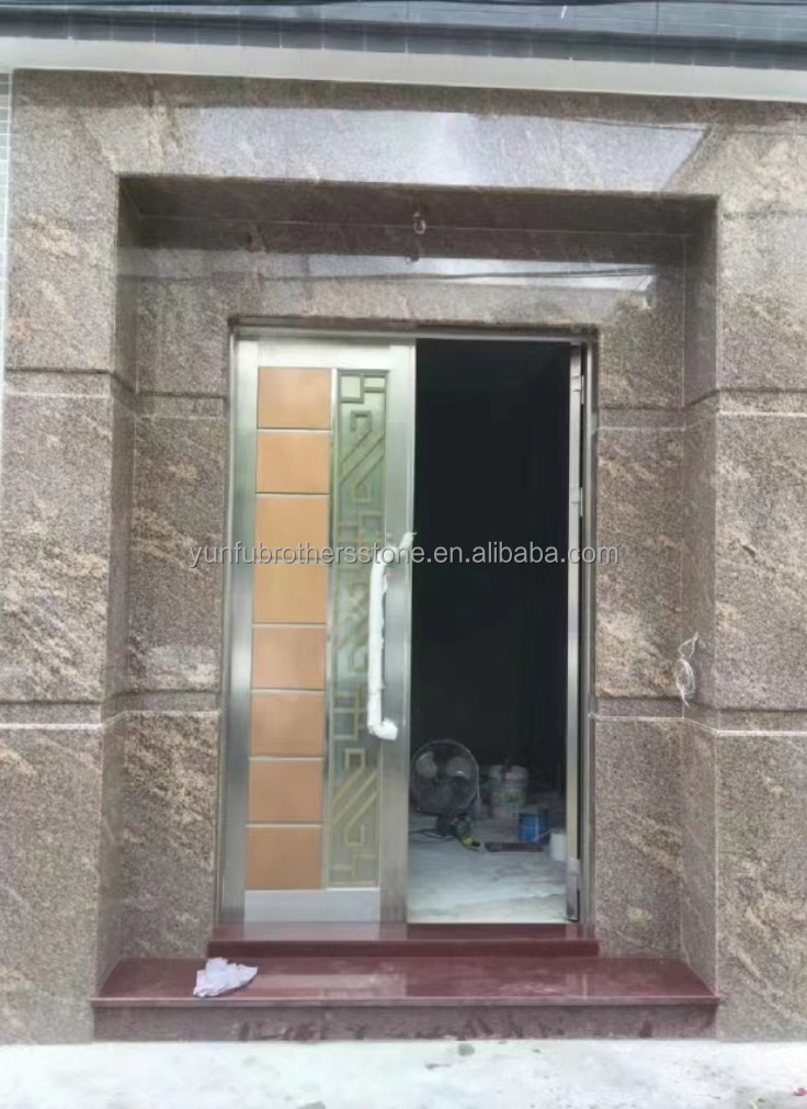 Polished California Gold Granite Cut-To-Size for Stairs and Door Frame in Modern Outdoor