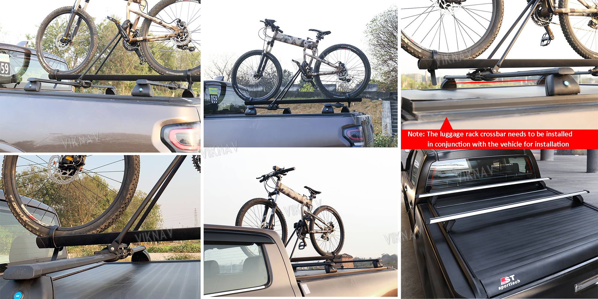 AluminumTruck Pickup Tonneau Cover Bike Bed Rack Mount Lockable Quick Release Universal