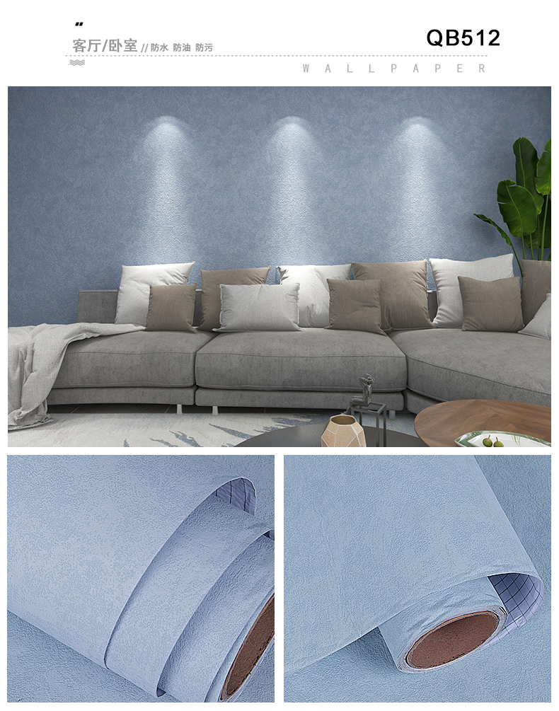 Blue Pink Cloth Fabric Wallpaper Waterproof Cloth Wallpaper For Wall