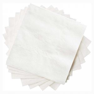  Sustainable Wood Pre Folded Paper Napkins 27×27cm 1 Ply White Color Manufactures