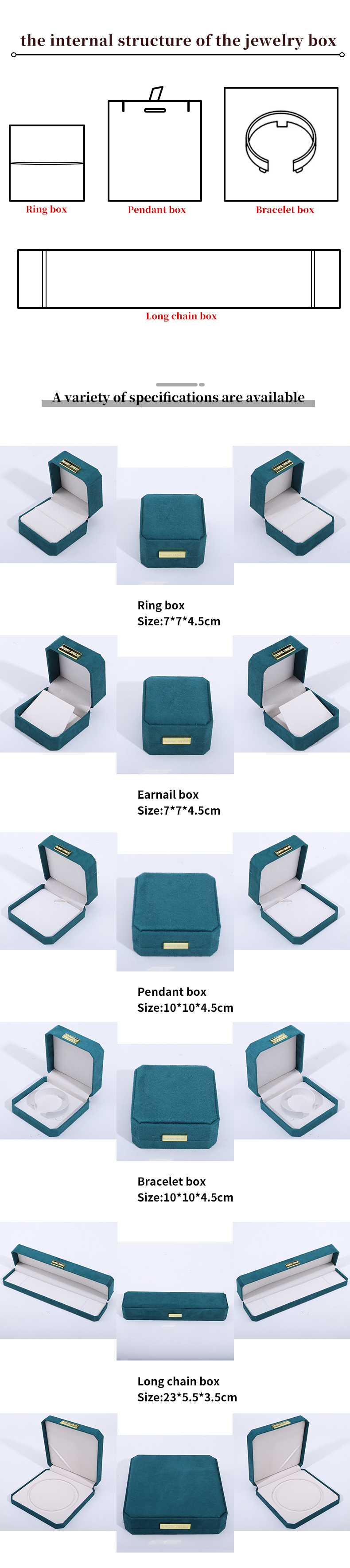 Wholesale Manufacturing Luxury handmake Jewellery Box packaging Personalized Custom logo high end light blue Necklace Bracelet Earrings Ring Packaging
