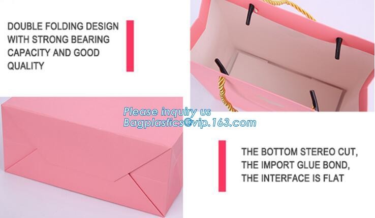 Flower carrier bag with different color customized pot plants kraft paper bag with handle,stamping logo fancy paper flow