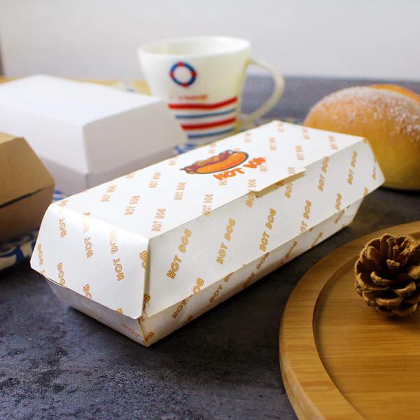 Wholesale customized hamburger hot dog packaging box eco-friendly and biodegrada