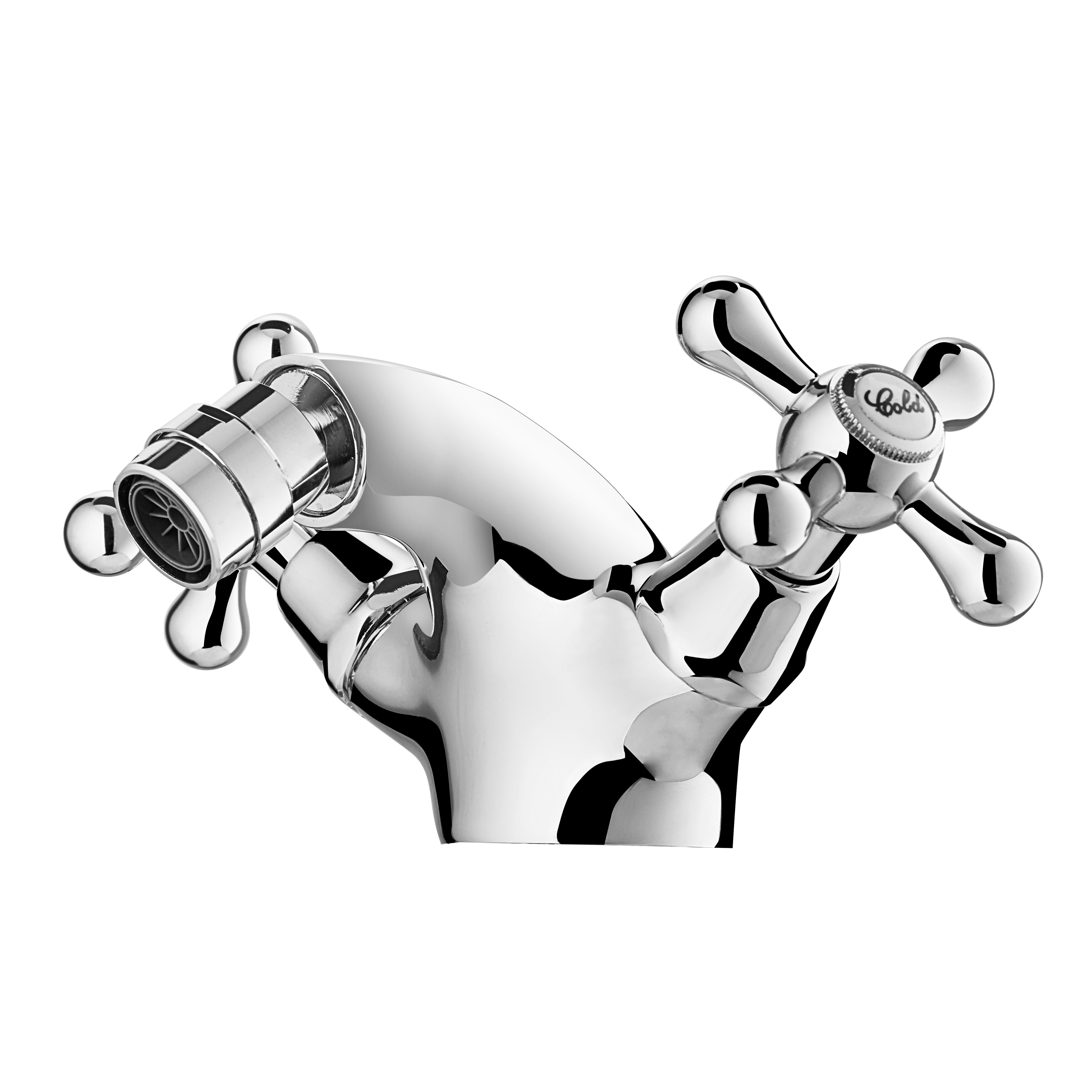 Chrome Cross Two Handle Bathroom Faucet