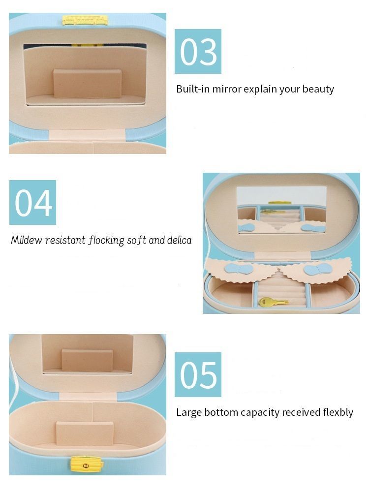 China Manufacturer Wholesale Luxury Jewelry Set Box, Creative PU Jewelry Box European Jewelry Box Portable Travel Earring Jewelry Storage Bag Double Storage Box