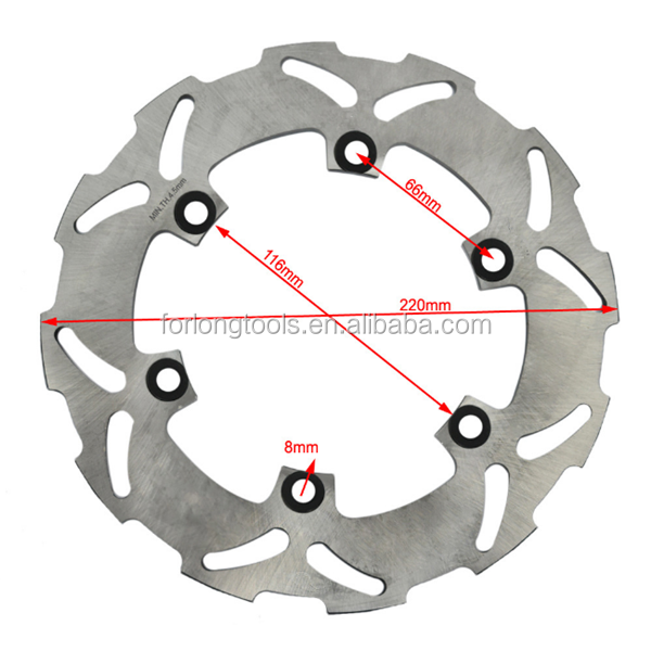 220mm OD Fixed Rear Brake Disc Rotor for Yamaha TT 250 YZF R6 600 YZF R1 1000 Smooth Braking and Consistent Performance