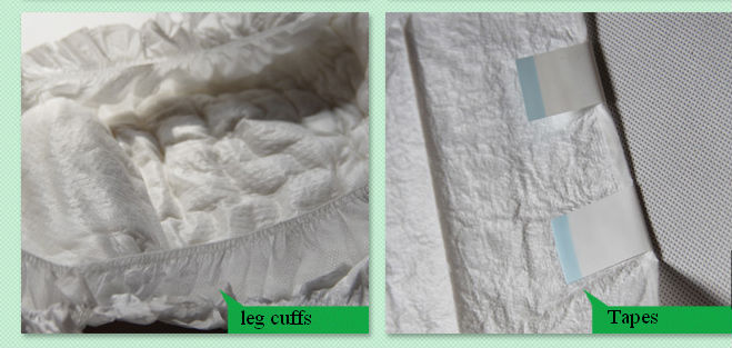 Non Woven Dry Surface 3D Leak Adult Cloth Nappies