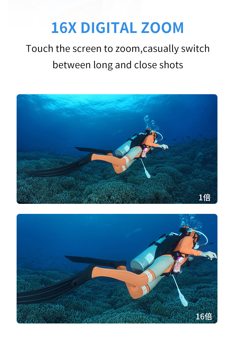 Real 4K Waterproof Video Camcorder USB 2.7" Dual Screen Zoom Function Mini DV