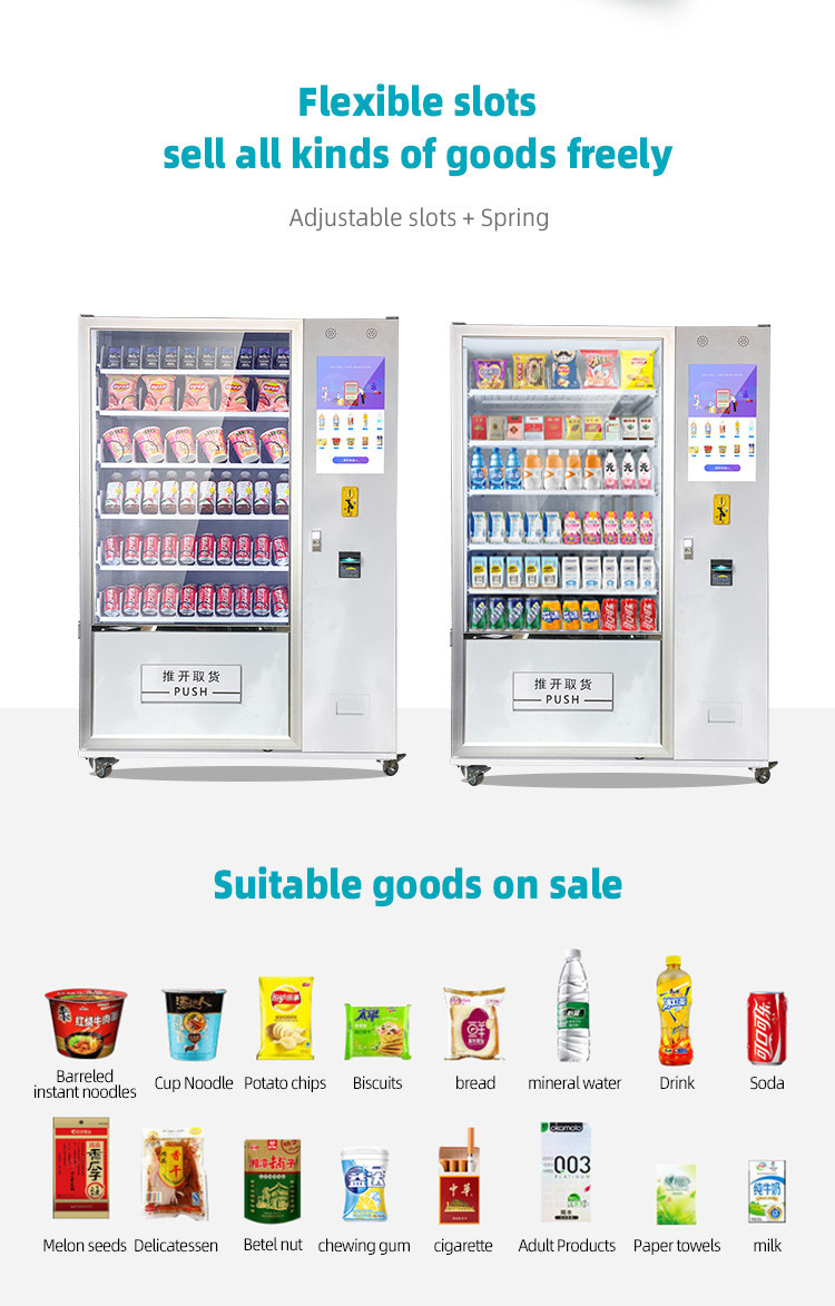 Convenient Snack And Beverage Vending Machine With 4500W Heating Power