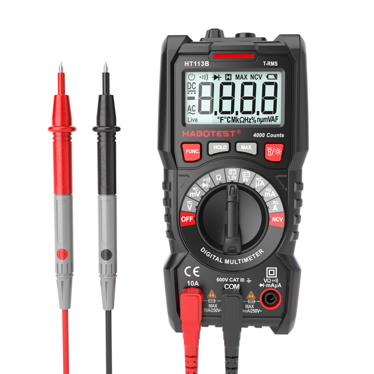 Pocket Size Auto Range Digital Multimeter , 4000 Count Multimeter For Electrician