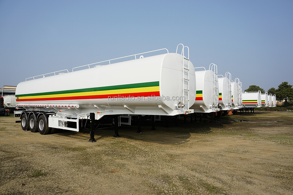 40000 Litres 3 Axle Fuel Tank Semi Trailer Four Compartments Heavy Duty Load