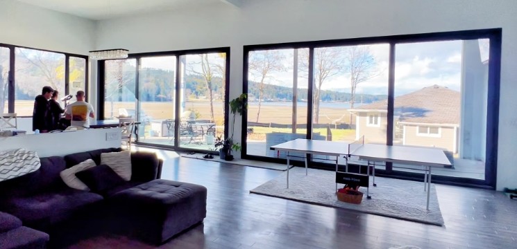 Modern Design Powder Coated Aluminium Frame Patio Door Aluminum Double Glass Sliding Door