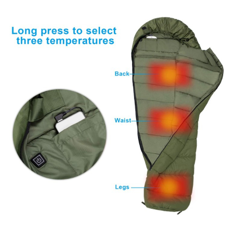 Waterproof Electric Heater Appliances Sleeping Bag Multi 5V 2A USB Power SHEERFOND